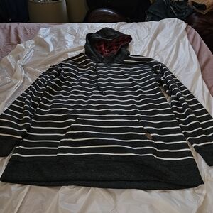 Maurices Charcoal and White Striped Men's Hoodie
